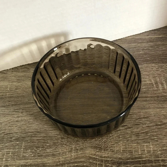 Vtg Smokey Glass Serving Bowl - Picture 3 of 8